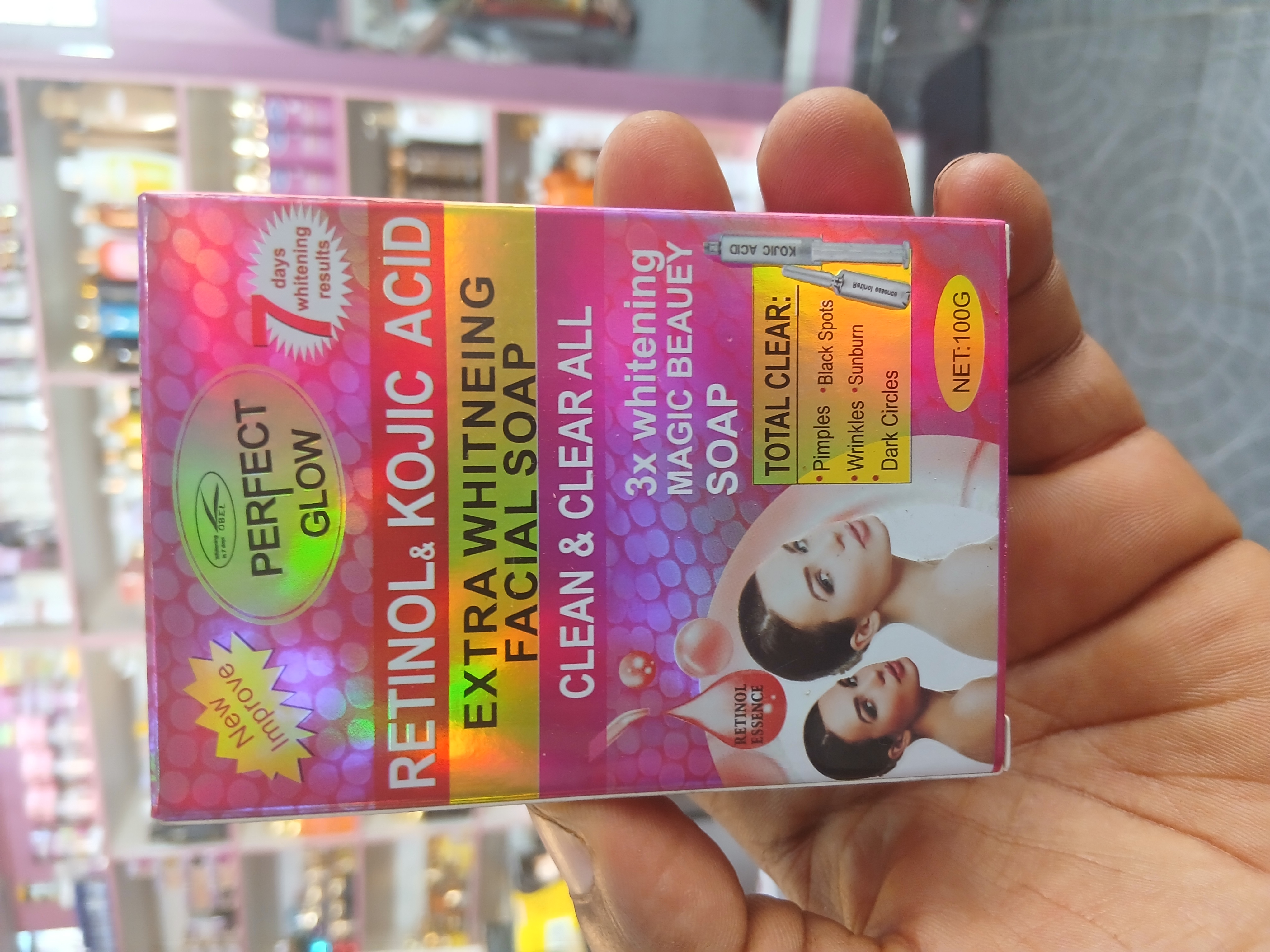 Perfect glow Retinol kojic acid extra whitening facial soap