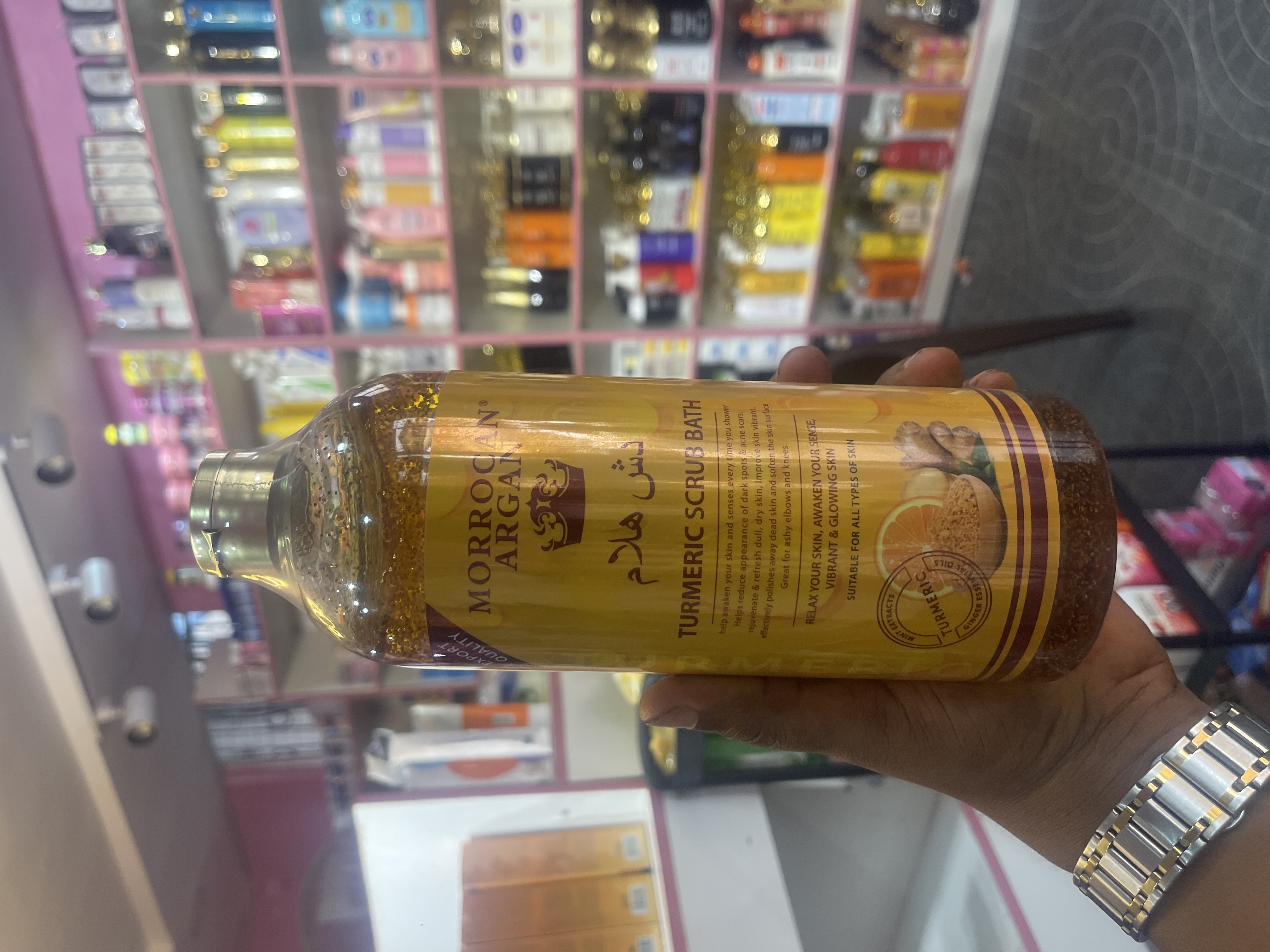 Morrocan Argan tumeric shower scrub bath